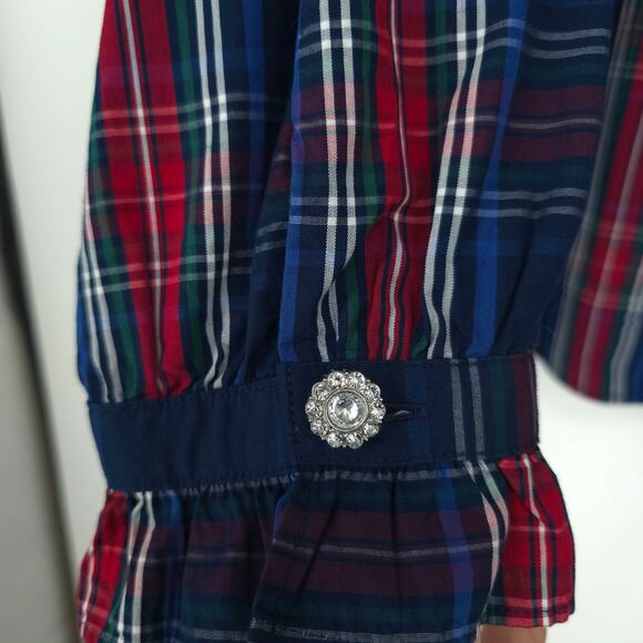 St. John's Bay Plus Size Navy Tartan Plaid Shirt Size XXL NWT - Picture 7 of 11